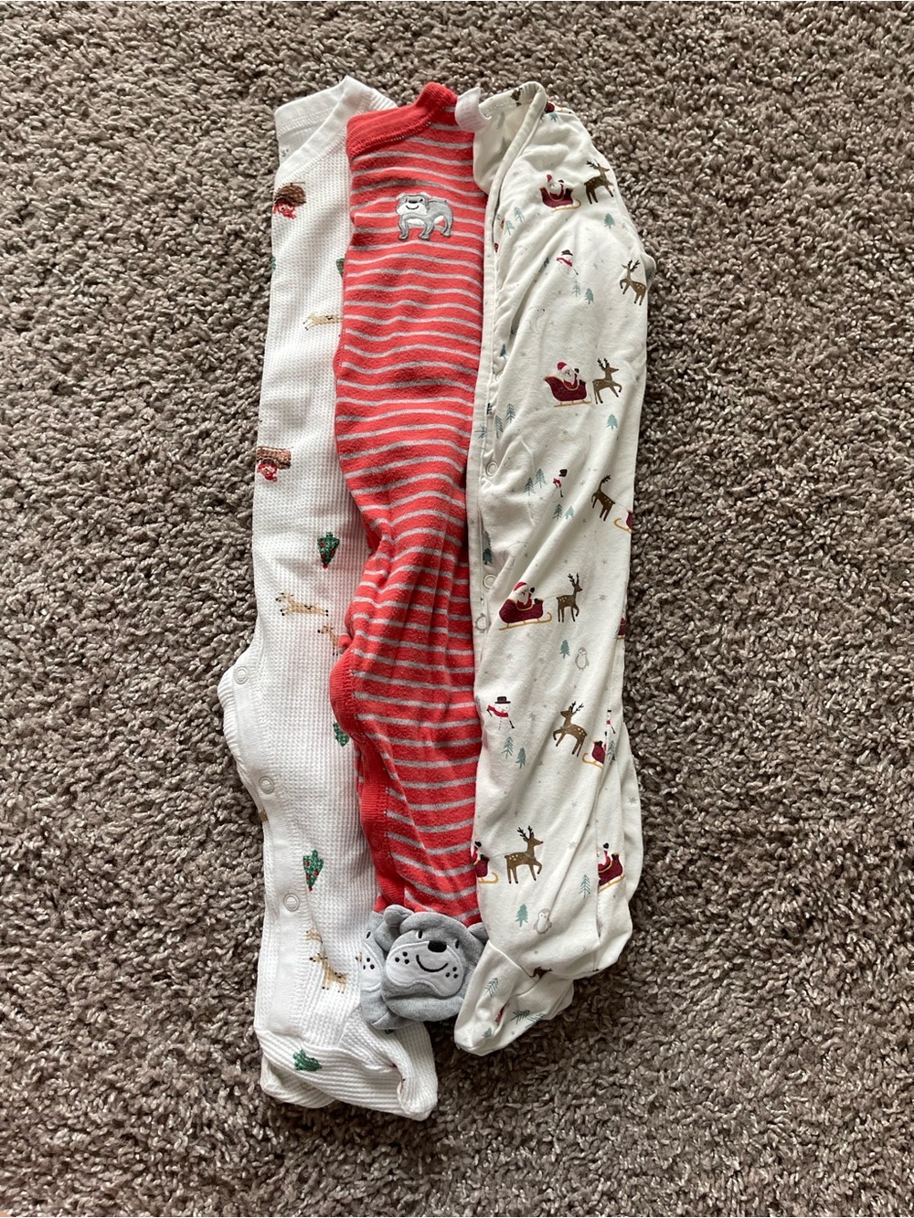 💥Mix &Match -5 for $25💥 3-Pack Kids Holiday One-Piece Sleepers - Red, White, Cre